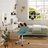 Silla de Oficina Giratoria de Terciopelo Silla Ergonómica Turquesa para Hogar y Oficina - details 3