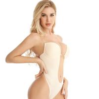 Bodysuit Invisible Para Mujer Shaper De Tanga Con Corset Plunge Padded Push up Sin Costuras Control Medio Material Poliéster Y Elástico - details 14