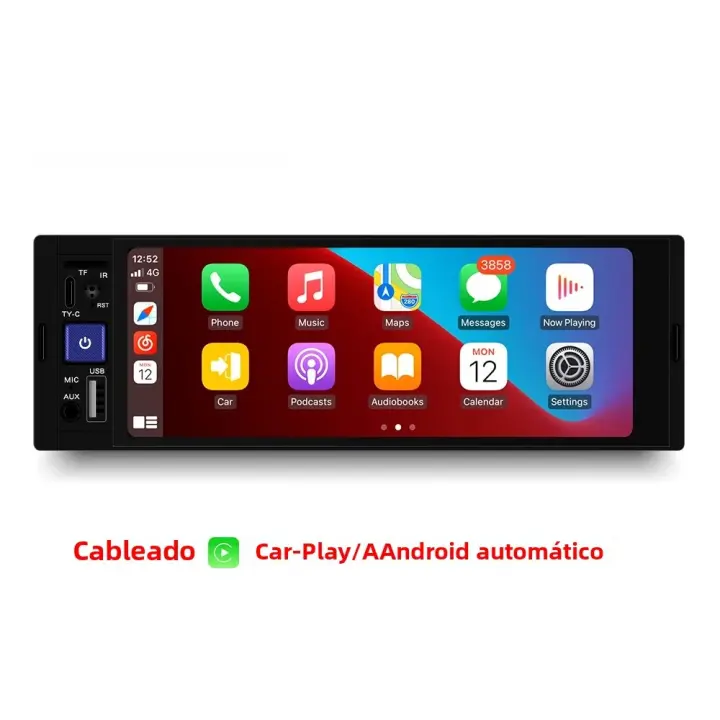 Radio De Coche Portátil 6.86 Pulgadas Con Carplay Android Auto BT FM Radio Tipo-C Compatible Con General Motors - 1