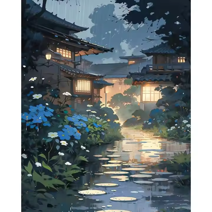 Pintura de Marco Ruopoty por Números para Artesanía Decoración del Hogar Paisaje de Corte en Lienzo Pinturas Acrílicas Modernas Abstráctas Tamaño 40x50cm - 1