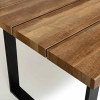 Mesa de comedor extensible rectangular para 6-10 personas, madera y negro, 160-200 cm - details 13