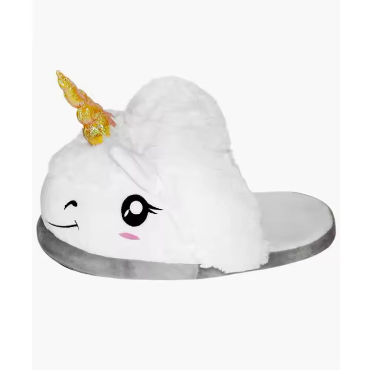 Zapatilla unicornio para adultos y niños, zapatos suaves para el hogar, color blanco - 1