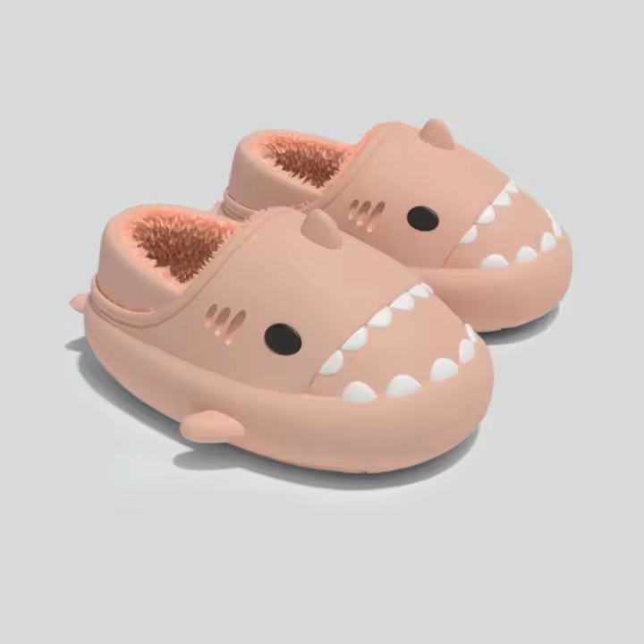 Zapatillas de algodón de tiburón para interiores, impermeables, antideslizantes y cálidas y esponjosas. - 1