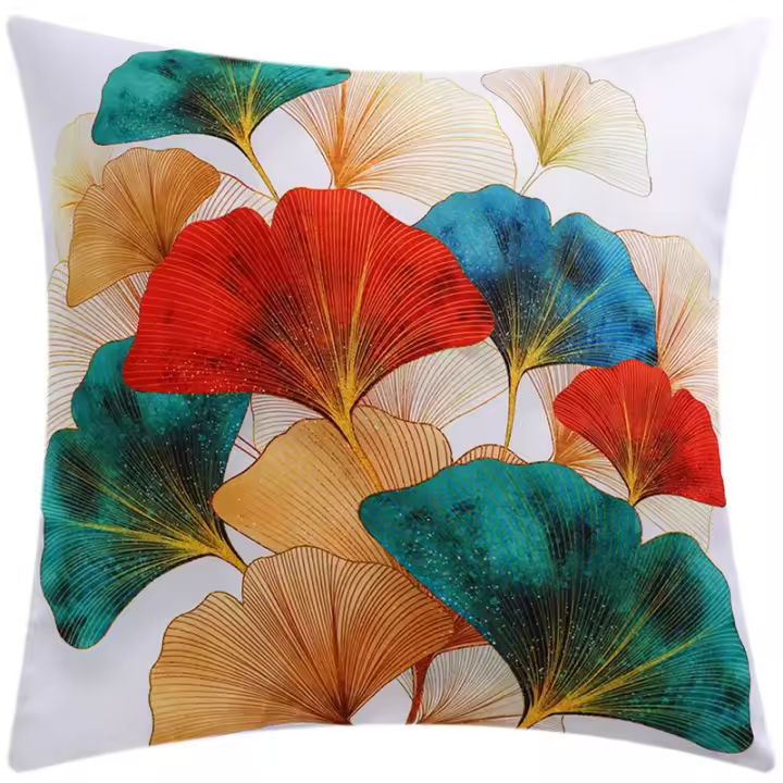 Funda de almohada nórdica con estampado de flores, cubierta de cojín de doble cara para sofá, sala de estar, oficina, 45cm, decoración del hogar - 1