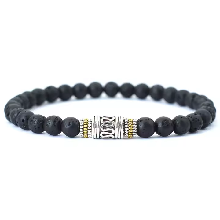 Pulsera minimalista de piedra Natural de 6mm, pulsera Unisex con cuentas de meditación de Yoga sánscrita, pulsera roja de la suerte, pulsera budista tibetana - 1