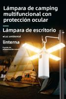 Luz de Campamento Plegable Multifunción con Indicador de Carga: 4 Hojas, Fuente de Poder Inalámbrica y Iluminación Antiestrabismo para Aventuras al Aire Libre - details 0
