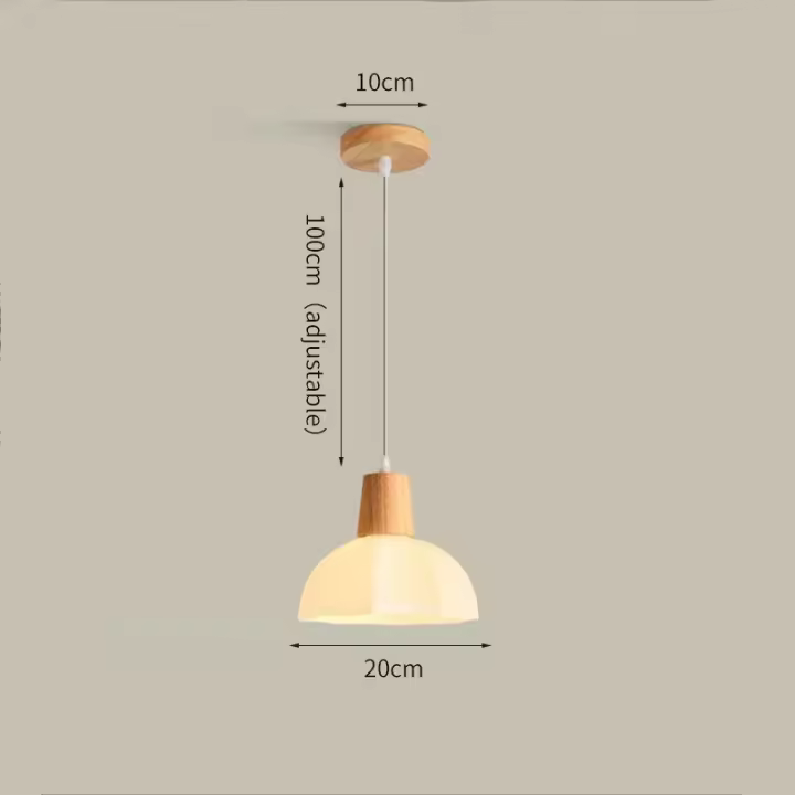 Lámpara colgante de madera maciza moderna, lámpara de techo tipo araña de cocina, lámpara colgante de mesa de comedor estilo tronco japonés - 1