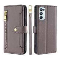 Funda magnética de cuero PU, funda con tapa, Reno 5 Pro 5G, cuerda colgante multifuncional - details 9