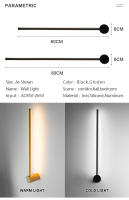 Lámpara de pared Led nórdica moderna, luz larga para el hogar, dormitorio, sala de estar, sofá, fondo, candelabro de pared, accesorio de iluminación - details 1