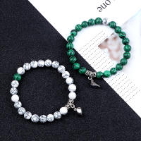 Pulsera de Piedra de Malaquita Verde Natural Encanto de Abalorios de Lava para Hombres y Mujeres - details 5