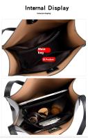 Bolso de hombro de lujo para mujer, bandolera sencilla de Color puro, bolso de compras de gran capacidad - details 19