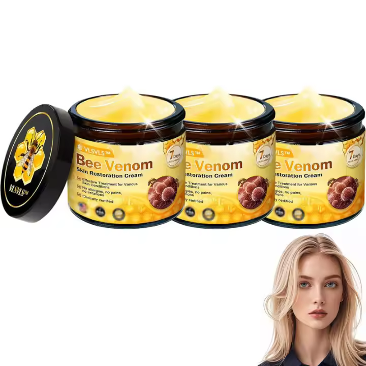 VLSVLS Crema de restauración de la piel de abeja, crema para el tratamiento de la piel con veneno de abeja, limpia e hidrata profundamente la piel, reduciendo eficazmente - 1