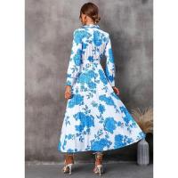 Vestido floral para mujer, vestidos de manga larga con cuello en V, bonito elegante, nuevo, - details 5