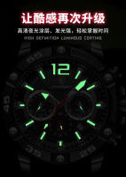 Reloj multifuncional nuevo de la marca suiza para hombre, reloj de cuarzo con correa de silicona. - details 11