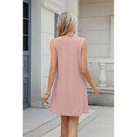 Nuevo Vestido informal de verano con cuello en V y Color sólido con cierre de palacio y bolsillo para mujer - details 18