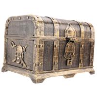 Cofre del tesoro pirata Cofre del tesoro decorativo Caja de joyería de recuerdo Cajas del tesoro de juguete de plástico Decoración de fiesta Bronce de gran tamaño - details 6