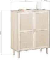 Zapatero de Dos Puertas Zapatero Estrecho Acabado en Pino y Rattan Medidas 60 cm x 82 cm x 24 cm - details 19