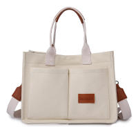 Bolso de mano elegante de color sólido para mujer, bolso de hombro de lona con múltiples bolsillos de gran capacidad, bolso de mano informal liviano, regalo para mamá, bolsos para mujer, monederos - details 4