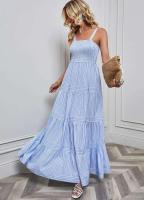 Vestido casual de moda primavera-verano con tirantes finos a rayas para mujer - details 4