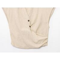 - Conjunto de falda con top con hebilla sin mangas, solapa plisada, mezcla de lino, temperamento, novedad de verano de estilo coreano - details 7
