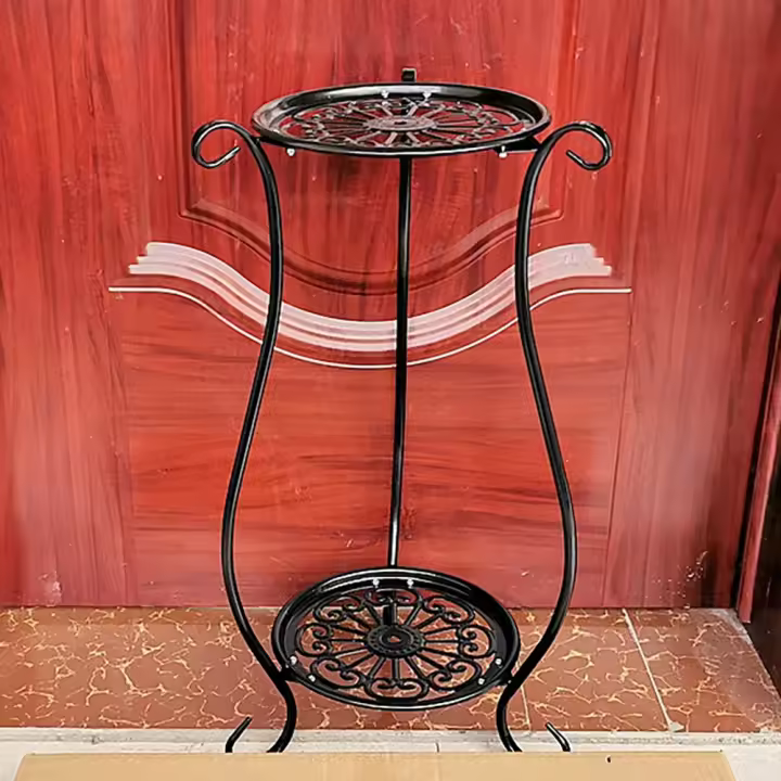 Elegante Estante de Metal para plantas, soporte para macetas, balcón, sala de estar, decoración de dormitorio, 2 capas - 1