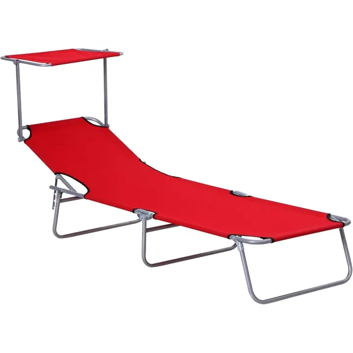 Silla de Jardín Plegable Reclinable, Desmontable, Ángulo Regulable, Respaldo Ajustable en 4 Niveles para Balcón, Piscina, Patio Marrón - 1