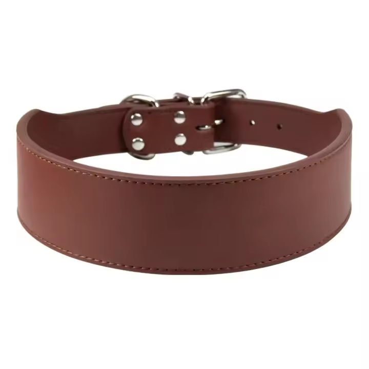 Collares de cuero de microfibra para perros, correas ajustables para el cuello de mascotas de 5cm de ancho, Collar duradero con forma de pez L-3XL para perros medianos y grandes - 1