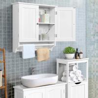 Pared de 2 Niveles para baño, de Madera, con Estante Ajustable en Altura - details 1