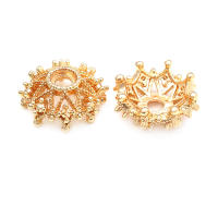 Cuentas de Flor de Latón Dorado 18K Joyería de Alta Calidad para Collar Pulseras - details 3