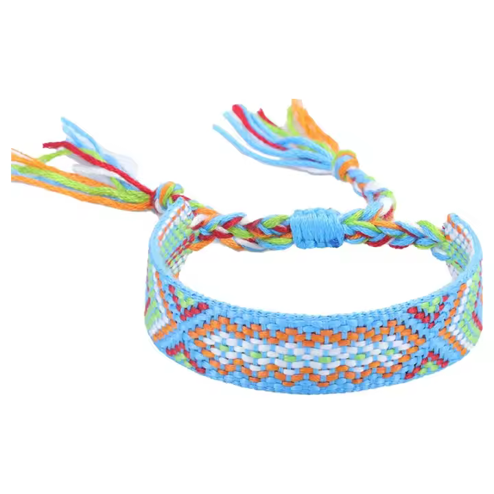 Pulsera de la Amistad tejida para hombre y mujer, brazalete de cuerda trenzada hecha a mano con borlas ajustables, 2 piezas - 1