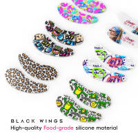 Se pueden reutilizar pegatinas multicolores con silicona elástica y un par de pegatinas para ojos con logotipos, suaves y cómodas. - details 15