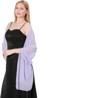 Bufanda de gasa larga para mujer, vestidos de noche fluidos, estola suave y sólida para ocasiones formales, boda - details 3