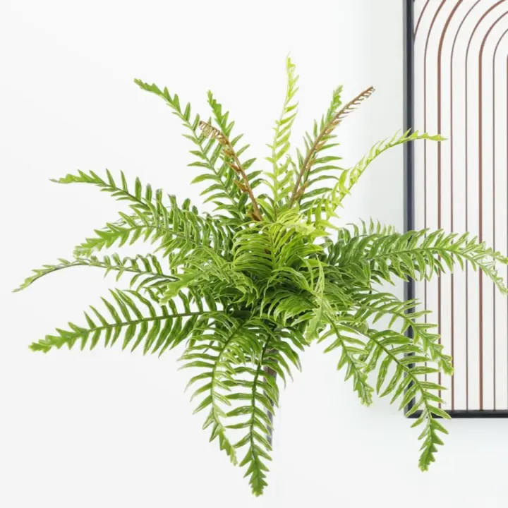 Plantas artificiales de helecho, plantas artificiales de plástico, hojas verdes realistas, plantas falsas de tacto Real, elegantes - 1