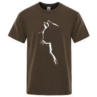 Camisetas de algodón con estampado de gato para hombre, camisa de manga corta de verano, ropa de calle de Hip-Hop, divertidas - details 8