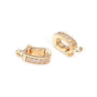 Colgantes de latón y circonita de Color dorado de 18K, cierres, conector, joyería, collares, suministros para hacer accesorios Diy - details 3