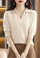 Suéteres de Punto para Mujer Ropa Cálida de Moda, Suéter Informal de Manga Larga con Cuello en V, Top Holgado, Otoño e Invierno, Novedad de 2025 - details 4