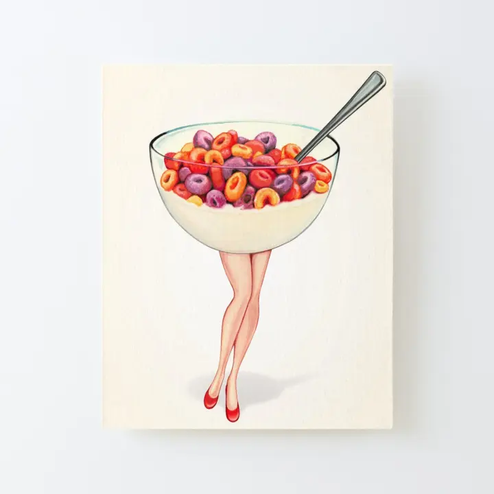 Pin-up de cereales bucles de frutas Lienzo Impreso Marco de Kit DIY 40x50cm - 1