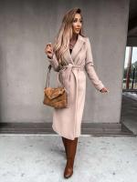 Chaqueta de lana elegante para mujer, Color sólido, manga larga, con vendaje, moda de invierno 2022 - details 2