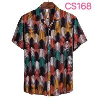 Camisa ajustada de manga corta para hombre, ropa informal con estampado grande, novedad de verano, 2021 - details 12