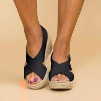 Sandalias de tacón de cuña para mujer, zapatos de moda, Verano - details 3