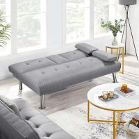 Sofá Cama Plegable de Poliéster 2 Plazas Soporte de Botella 167 X94 cm Max Capacidad 350 KG Gris - details 7