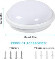 Goeco Luz de Techo LED Impermeable, 15W, Montaje Directo, Iluminación Interior para Cocina, Baño - details 1
