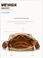Bolso cruzado de viaje antirrobo para hombre y mujer, bandolera de cuero de estilo Vintage, de lona encerada, impermeable - details 4