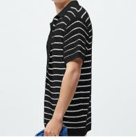 Nuevo suéter de punto de verano para hombres, camisa POLO informal de lana a rayas para hombres - details 8
