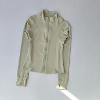 Traje de Yoga de Alta Gama Collar Alto Deportivo Abrigo Largo A prueba de viento para Correr y Entrenar Camisetas y Topes de China - details 14