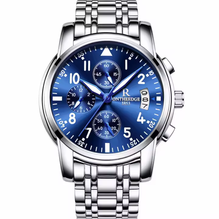 Reloj de acero multifuncional hombre cuarzo 6 pin negocios reloj no mecánico - 1