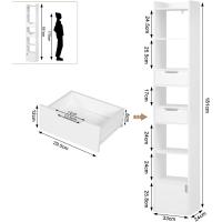 Estantería Alta de 6 Compartimentos 2 Cajones y 1 Armario con Puerta Blanco - details 2