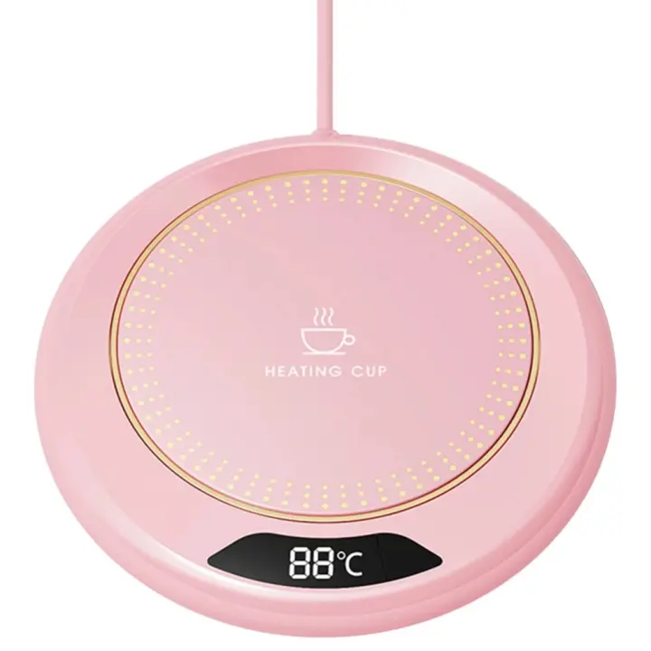 Calentador de tazas de café con 3 temperaturas, calentador eléctrico inteligente USB de calentamiento rápido, almohadilla calefactora de agua con fondo antideslizante redondo - 1