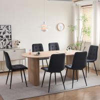 EGOONM-Sillas de comedor de tela de pana acolchadas, tapizadas, patas de Metal para balcón, restaurante y comedor, 4 unidades - details 8