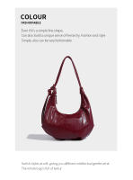 Bolso retro marrón tipo bola de masa, bolso de axila plisado premium para viajeros, nueva bolsa de sillín de moda. - details 8